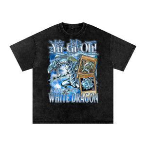 Bue eyes white dragon Yu-gi-oh Acid Wash Oversize T-Shirt ODMPOD