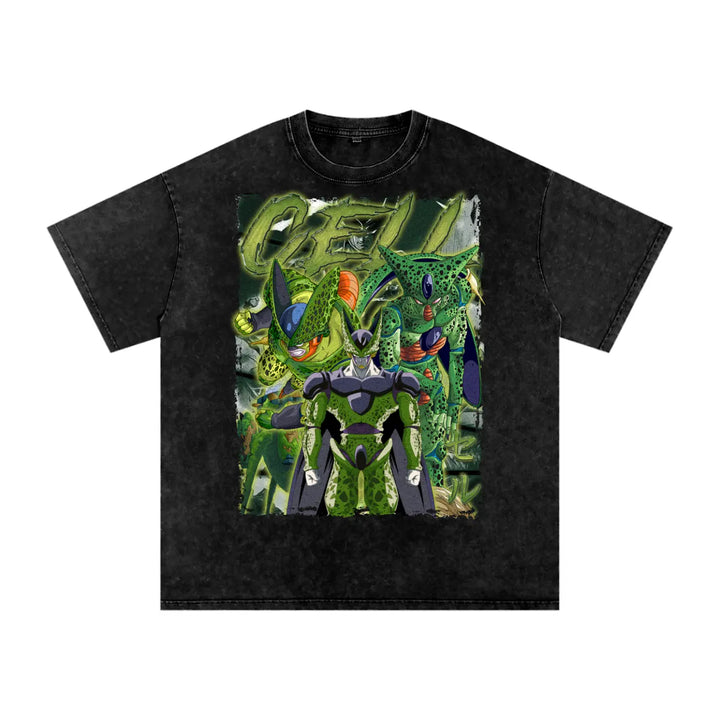 Cell Dragonball Acid Wash Oversize T-Shirt ODMPOD
