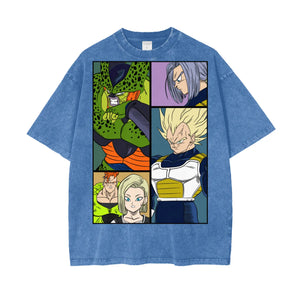 Cell vs Vegeta Dragonball Oversize Snow Washed T-Shirt ODMPOD