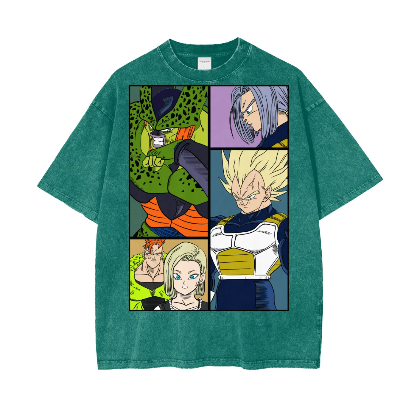 Cell vs Vegeta Dragonball Oversize Snow Washed T-Shirt ODMPOD