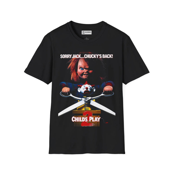 Chucky T-Shirt - 'Sorry Jack... Chucky's Back!' Horror Movie Tee Printify