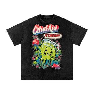 Cthulhu-Aid Acid Wash Oversize T-Shirt - 250 GSM ODMPOD