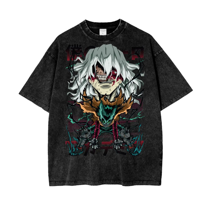 Dark Deku My hero academia Oversize Snow Washed T-Shirt ODMPOD
