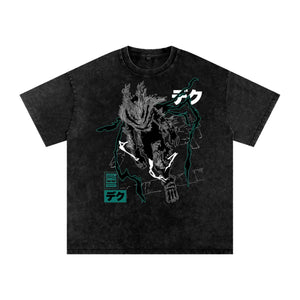 Deku Vigilante My hero academia Acid Wash Oversize T-Shirt ODMPOD