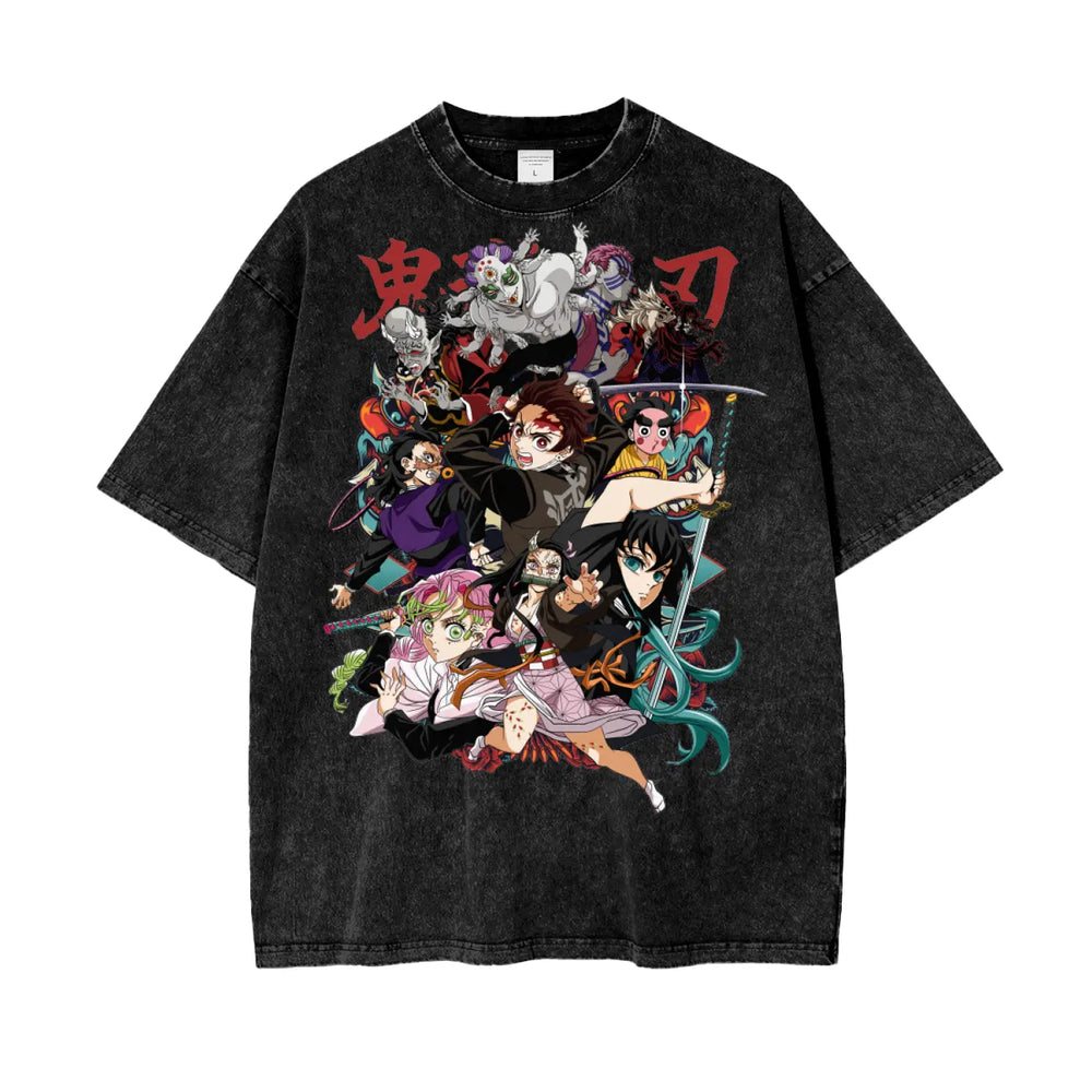 Demon Slayer Oversize Snow Washed T-Shirt ODMPOD