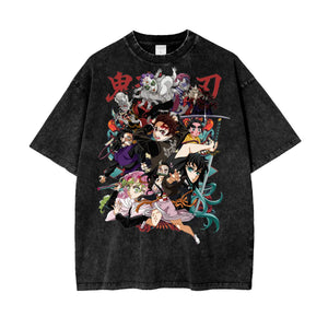 Demon Slayer Oversize Snow Washed T-Shirt ODMPOD