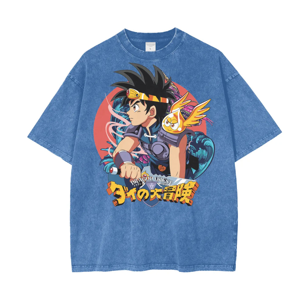 Dragon Quest Oversize Snow Washed T-Shirt ODMPOD