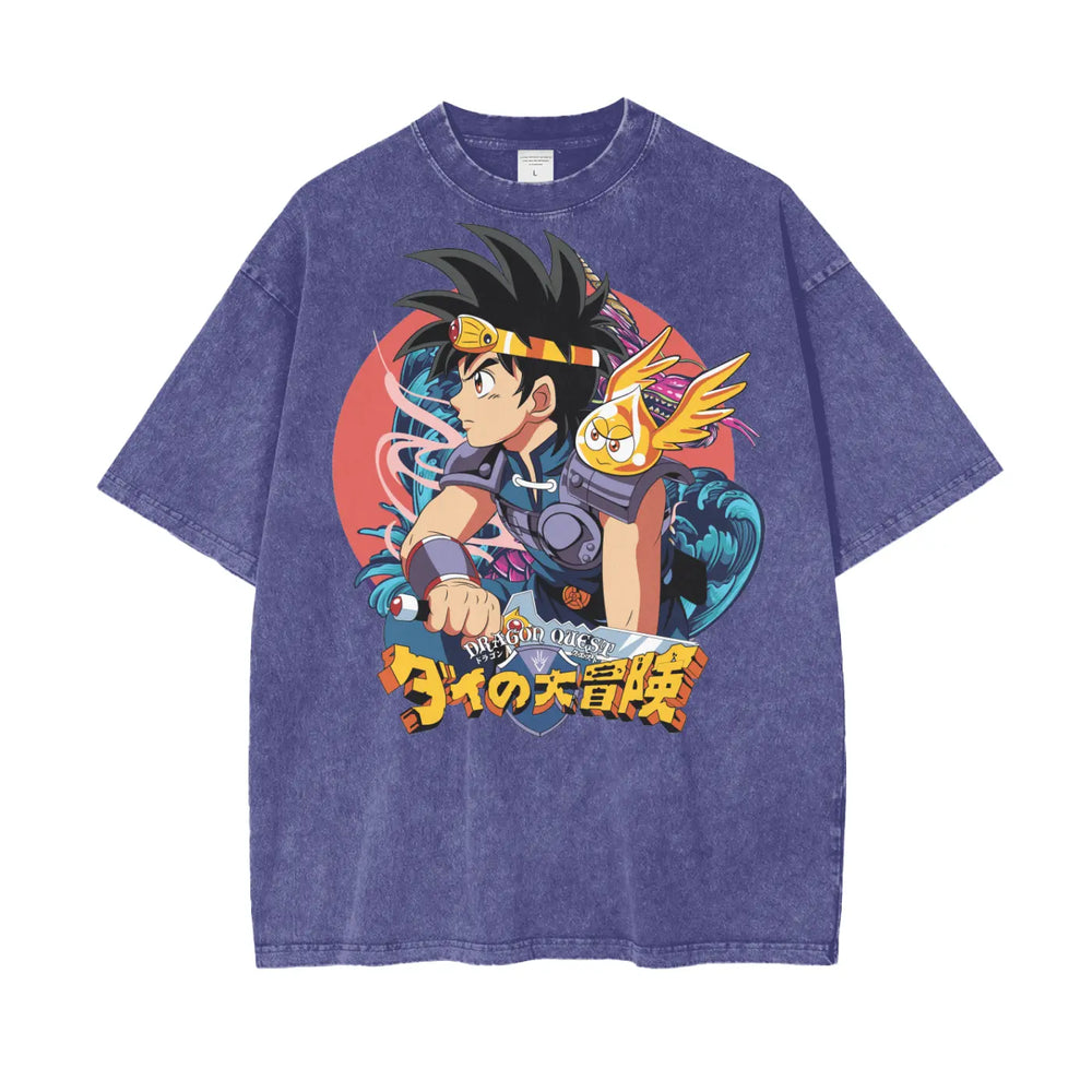 Dragon Quest Oversize Snow Washed T-Shirt ODMPOD