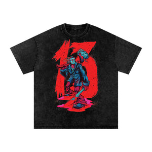 Friday the thirteenth Acid Wash Oversize T-Shirt - 250 GSM ODMPOD