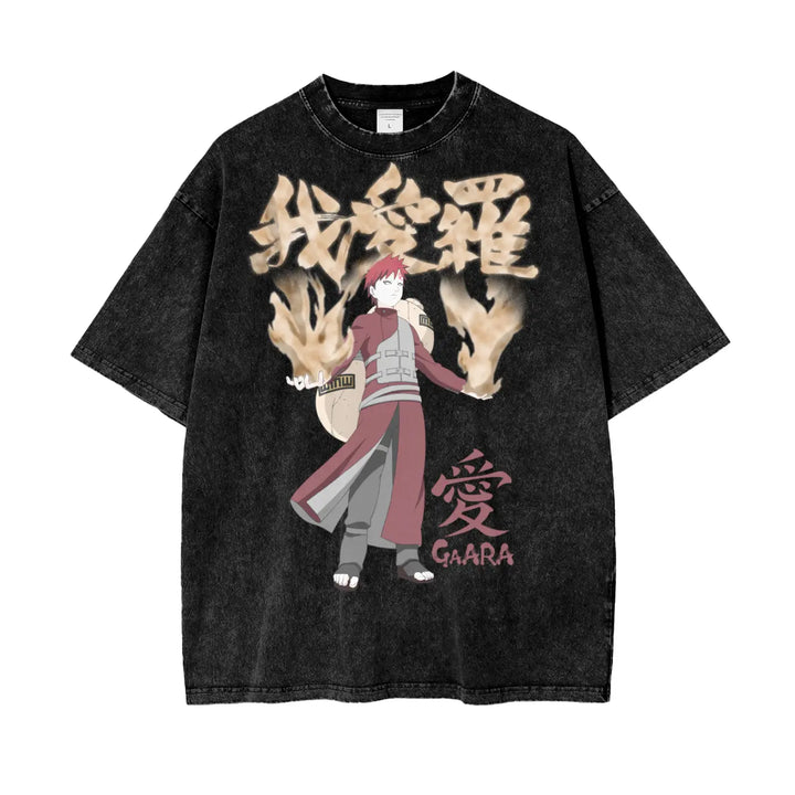 Gaara Naruto Oversize Snow Washed T-Shirt ODMPOD