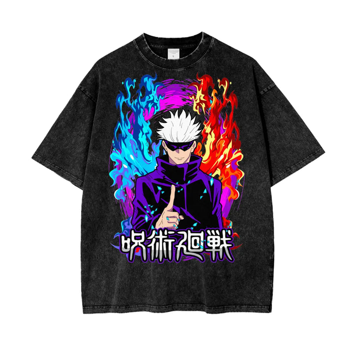 Gojo Jujitsu Kaisen Oversize Snow Washed T-Shirt ODMPOD
