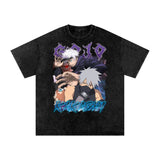 Gojo x Kakashi Naruto x Jujitsu Kaisen Acid Wash Oversize T-Shirt ODMPOD