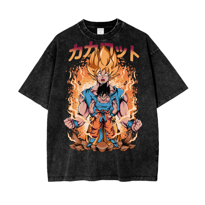 Goku Dragonball Oversize Snow Washed T-Shirt ODMPOD
