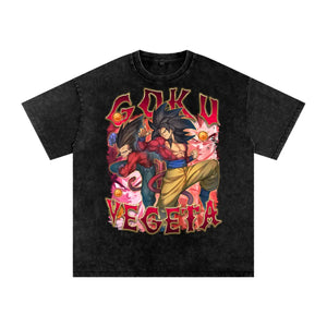 Goku x Vegeta Dragonball GT Acid Wash Oversize T-Shirt ODMPOD