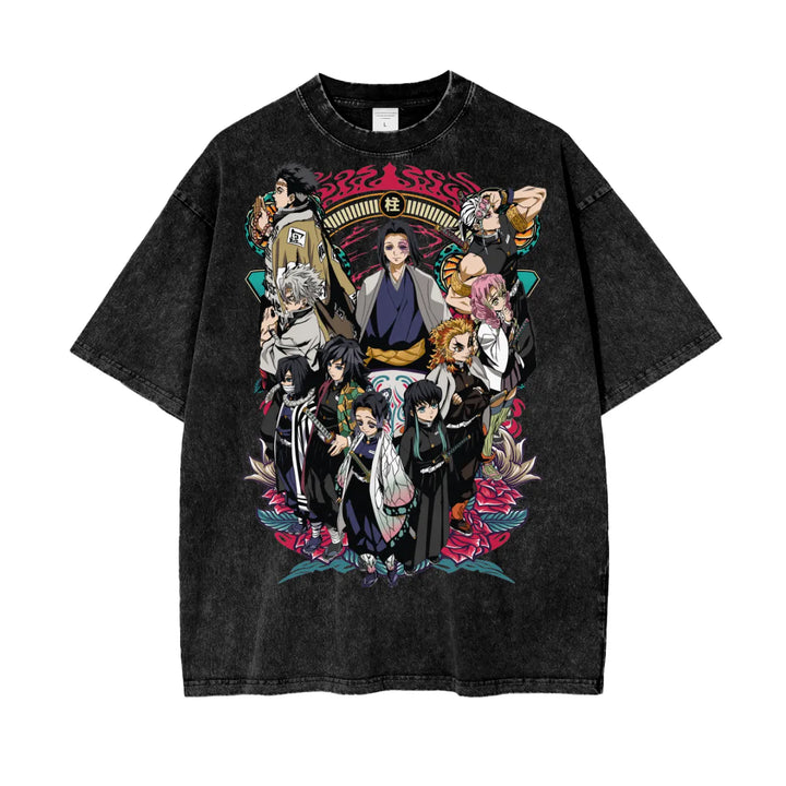 Hashiras Demon Slayer Oversize Snow Washed T-Shirt ODMPOD
