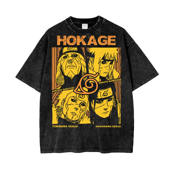 Hokages Naruto Oversize Snow Washed T-Shirt ODMPOD