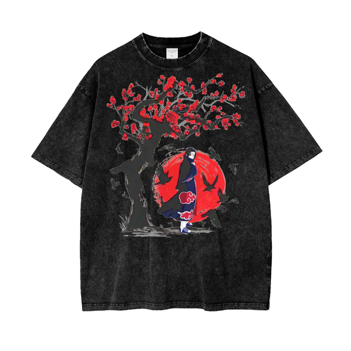 Itachi Naruto Oversize Snow Washed T-Shirt ODMPOD