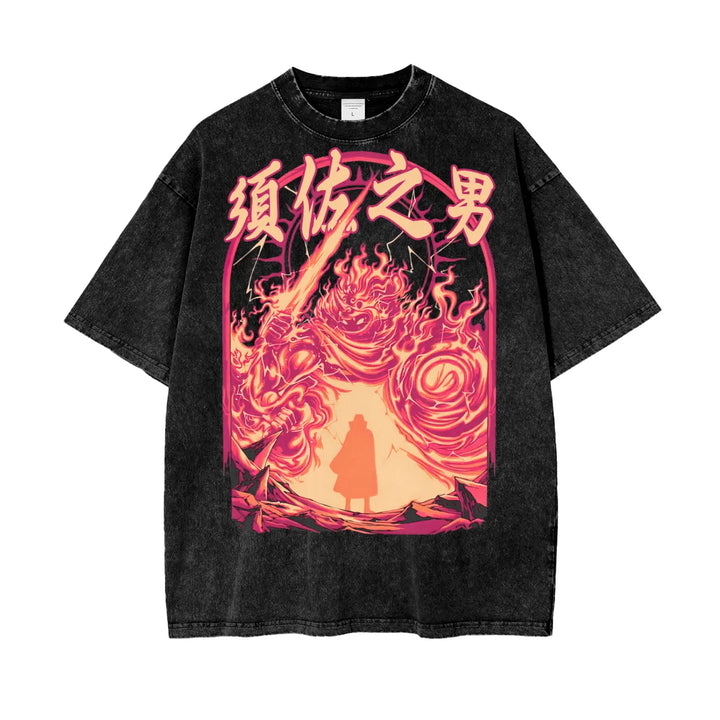 Itachi Naruto Oversize Snow Washed T-Shirt ODMPOD