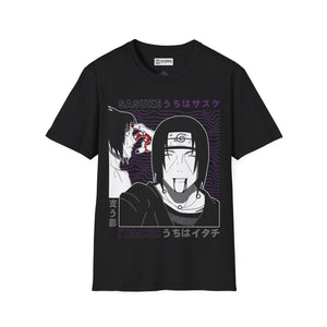Itachi and Sasuke Naruto T-Shirt - IGZ Clothing - Itachi and Sasuke Unisex Softstyle T-Shirt Best Price 26 at IGZ Clothing
