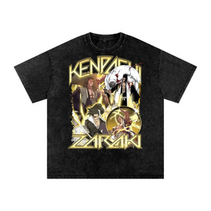 KENPACHI ZARAKI Bleach Acid Wash Oversize T-Shirt ODMPOD