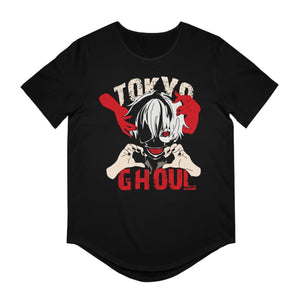Ken Kaneki Men's Jersey Curved Hem Tee Printify