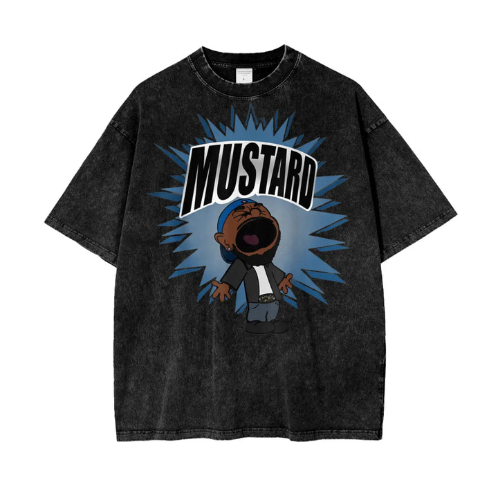 Kendrick Lamar Mustard Oversize Snow Washed T-Shirt ODMPOD