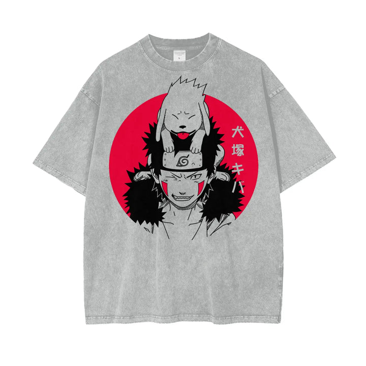 Kiba Naruto Oversize Snow Washed T-Shirt ODMPOD