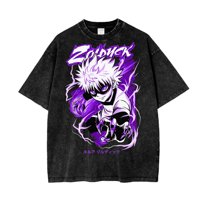 Killua Hunter x Hunter Oversize Snow Washed T-Shirt ODMPOD