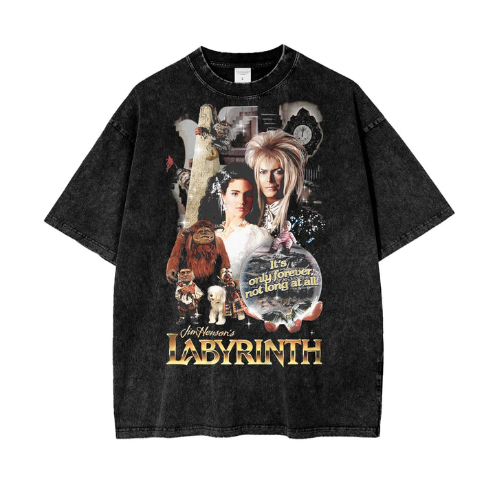 Labyrinth Oversize Snow Washed T-Shirt ODMPOD