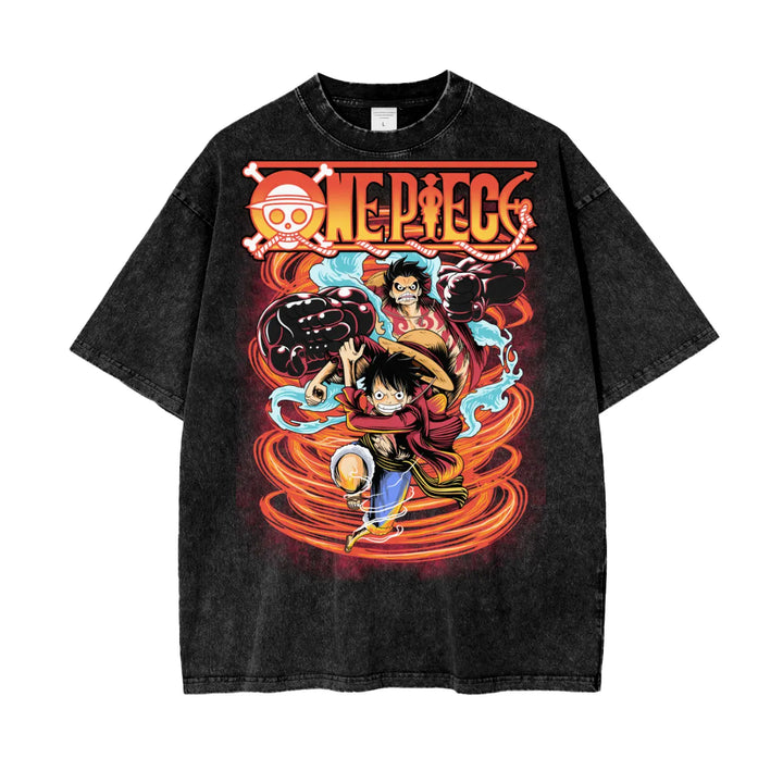 Luffy One Piece Oversize Snow Washed T-Shirt ODMPOD