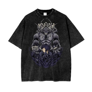 Megami and Mahoraga Jujitsu Kaisen Acid Wash Oversize T-Shirt ODMPOD