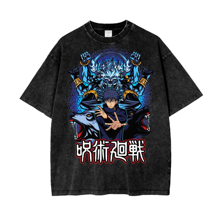 Megumi Jujitsu Kaisen Oversize Snow Washed T-Shirt ODMPOD