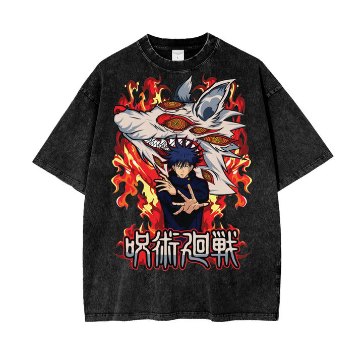 Megumi Jujitsu Kaisen Oversize Snow Washed T-Shirt ODMPOD