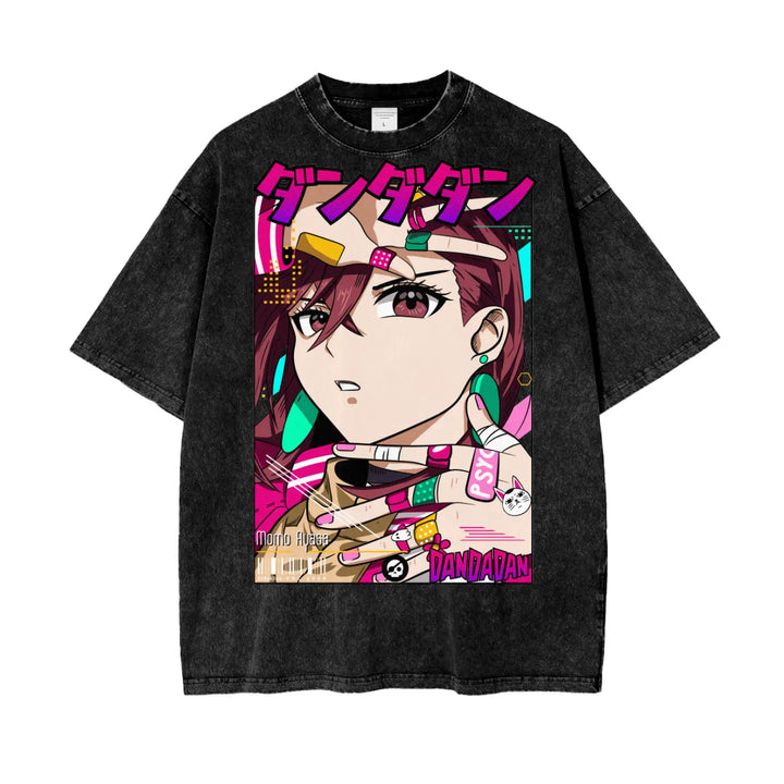 Momo Dandadan Oversize Snow Washed T-Shirt ODMPOD