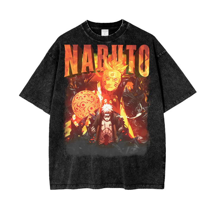 Naruto Oversize Snow Washed T-Shirt ODMPOD