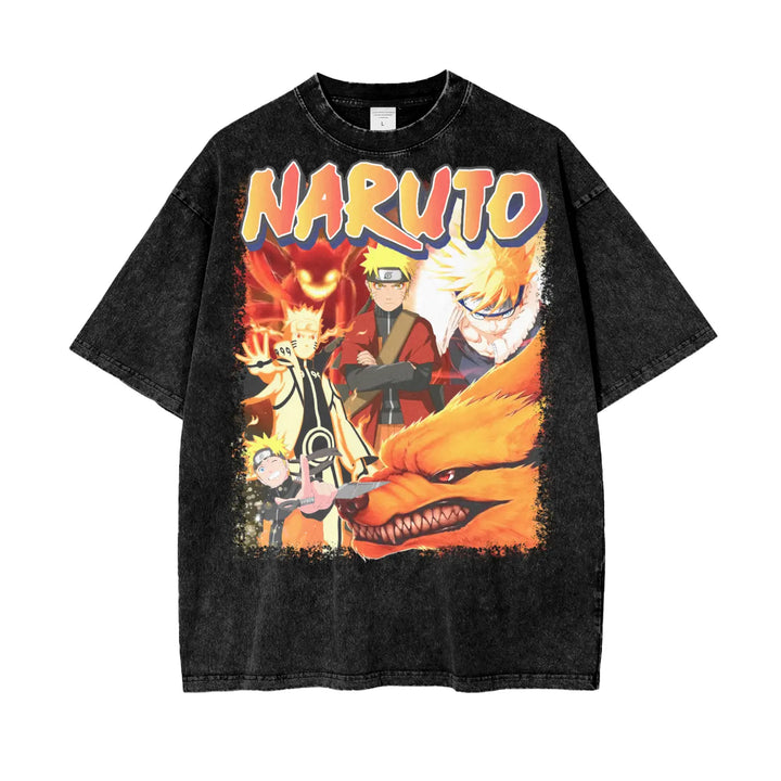Naruto Oversize Snow Washed T-Shirt ODMPOD