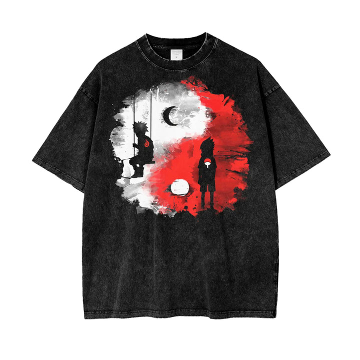 Naruto x Sasuke Oversize Snow Washed T-Shirt ODMPOD