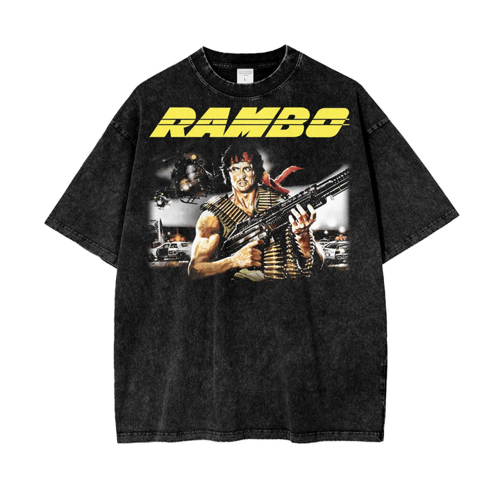 Rambo Oversize Snow Washed T-Shirt ODMPOD