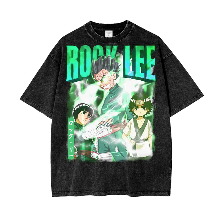 Rock Lee Naruto Oversize Snow Washed T-Shirt ODMPOD