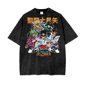 Saint Seiya Oversize Snow Washed T-Shirt ODMPOD