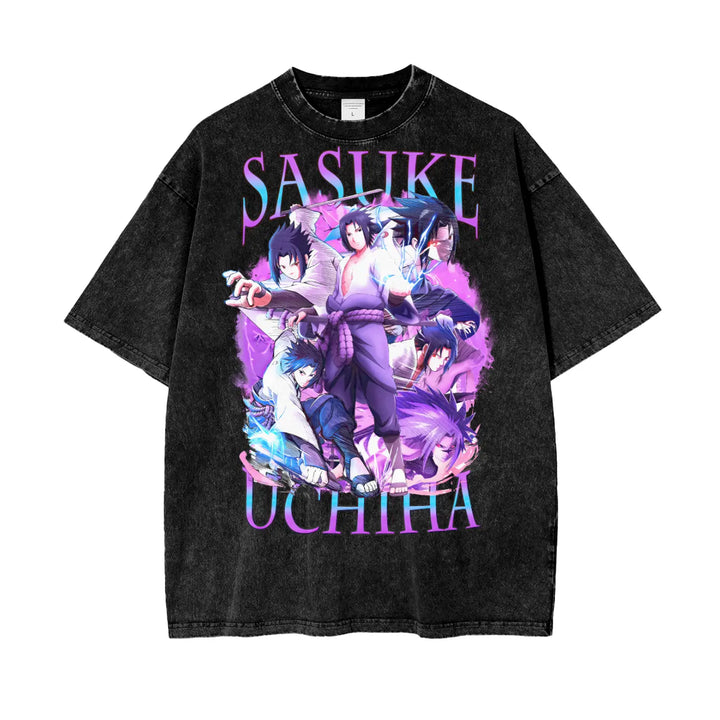 Sasuke Naruto Oversize Snow Washed T-Shirt ODMPOD