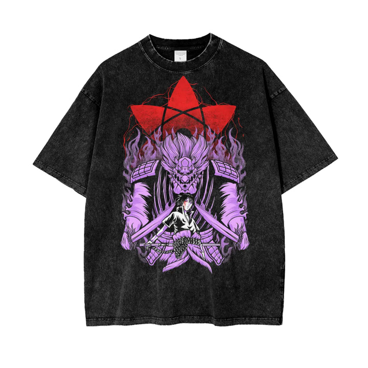 Sasuke Naruto Oversize Snow Washed T-Shirt ODMPOD