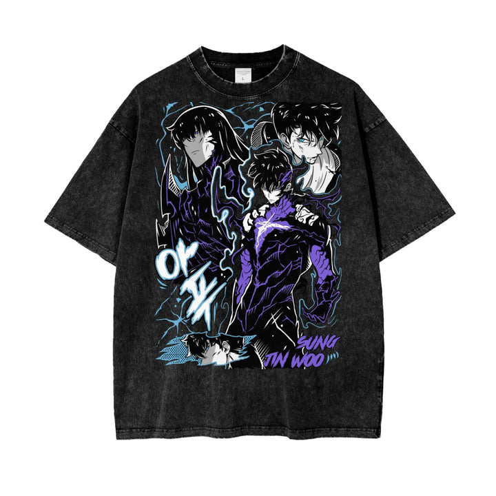 Solo Leveling Oversize Snow Washed T-Shirt ODMPOD