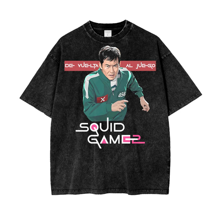 Squid Game Oversize Snow Washed T-Shirt ODMPOD