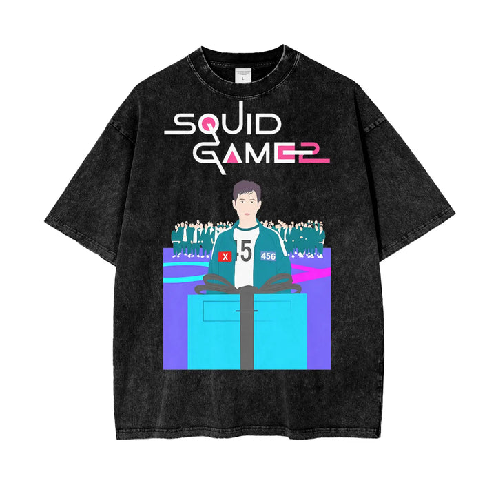 Squid Game Oversize Snow Washed T-Shirt ODMPOD