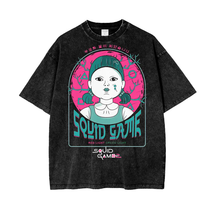 Squid Game Oversize Snow Washed T-Shirt ODMPOD
