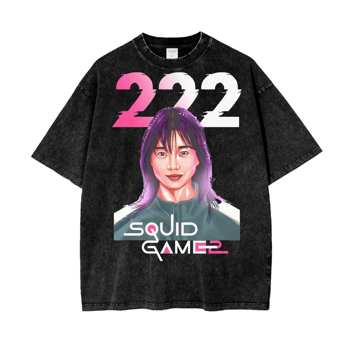 Squid Game Oversize Snow Washed T-Shirt ODMPOD