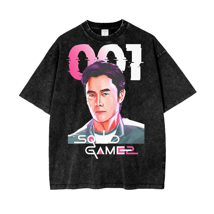 Squid Game Oversize Snow Washed T-Shirt ODMPOD