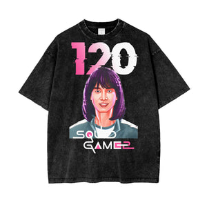Squid Game Oversize Snow Washed T-Shirt ODMPOD