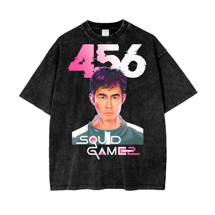 Squid Game Oversize Snow Washed T-Shirt ODMPOD